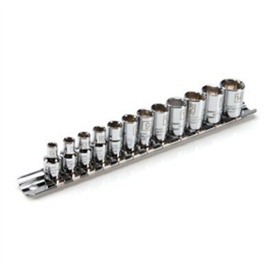 J S Products (steelman) 12-Piece 1/4-Inch Drive Shallow Depth 6-Point Chrome Metric Socket Set