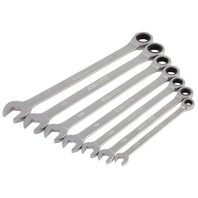 J S Products (steelman) 7PC SAE 144 POSITION RATCHETING WRENCH SET