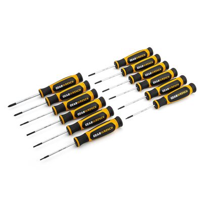 GearWrench 12 Piece Phillips/Slotted/Torx Mini Dual Material Screwdriver Set