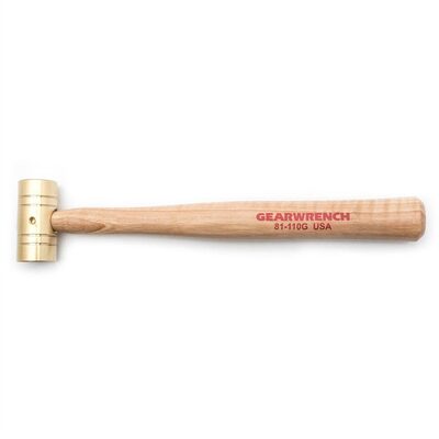GearWrench 1 Pound Brass Hammer with Hickory Handle