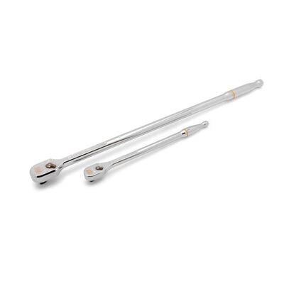 GearWrench 2 Piece 1/4 Inch and 3/8 Inch Drive 120XP Extra Long Handle Full Polish Teardrop Ratchet Set