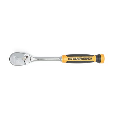 GearWrench 1/2 Inch Drive 90-Tooth Dual Material Teardrop Ratchet 11 Inch