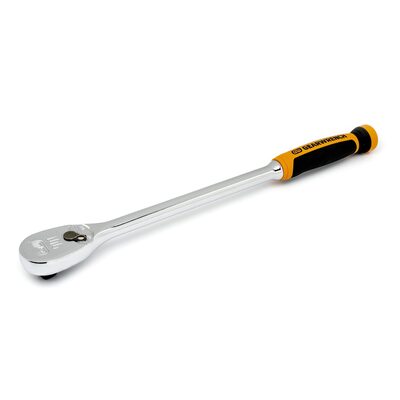 GearWrench 1/2 Inch Drive 90-Tooth Long Handle Dual Material Teardrop Ratchet 16-1/2 Inch