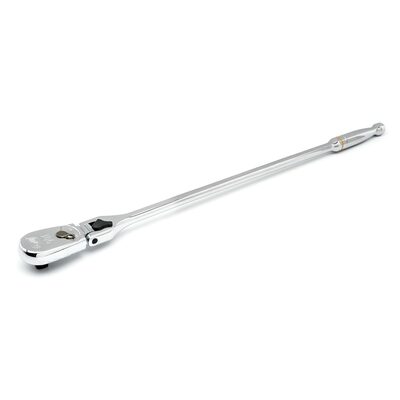 GearWrench 1/2 Inch Drive 90-Tooth Locking Flex Head Teardrop Ratchet 24 Inch