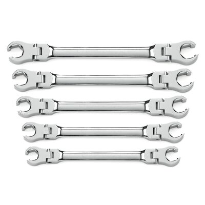 GearWrench 5 Piece Flex Head Flare Nut SAE Wrench Set