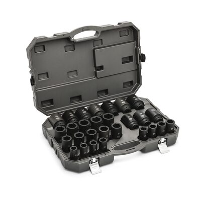 GearWrench 28 Piece 3/4 Inch Drive 6 Point Metric Deep Impact Socket Set