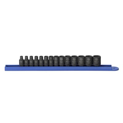 GearWrench 14 Piece 1/4 Inch Drive 6 Point Standard Impact Metric Socket Set