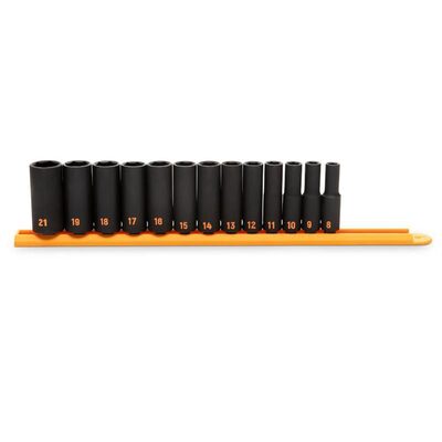 GEARWRENCH 13 Piece 3/8" Drive 6 Point Metric Hi-Viz Deep Impact Socket Set