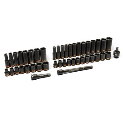 GEARWRENCH 44 Piece 3/8" Drive 6 Point Standard & Deep Impact SAE/Metric Hi-Viz Socket Set