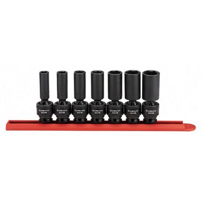 GearWrench 7 Piece 3/8 Inch Drive 6 Point Deep Universal Impact SAE Socket Set