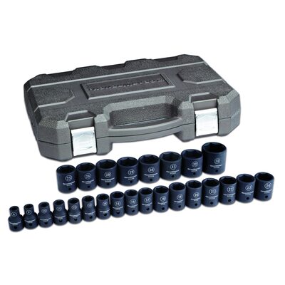 GearWrench 25 Piece 1/2 Inch Drive 6 Point Standard Impact Metric Socket Set