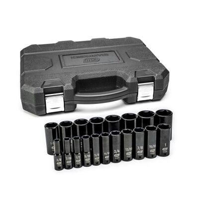 GearWrench 19 Piece 1/2 Inch Drive 6 Point Deep Impact SAE Socket Set