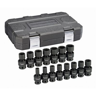 GearWrench 15 Piece 1/2 Inch Drive 6 Point Standard Universal Impact Metric Socket Set