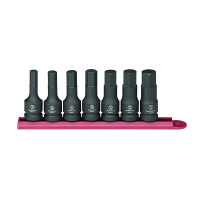 GearWrench 7 Piece 1/2 Inch Drive Hex Bit Impact SAE Socket Set