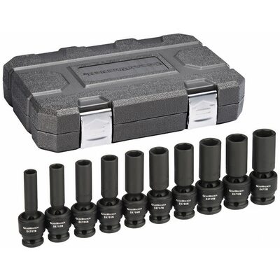 GearWrench 10 Piece 1/2 Inch Drive 6 Point Deep Universal Impact Metric Socket Set