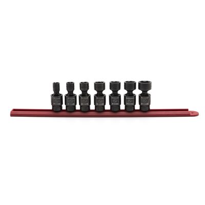 GearWrench 7 Piece 3/8 Inch Drive 6 Point Standard X-Core Pinless Universal Impact SAE Socket Set
