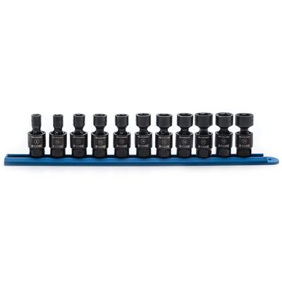 GearWrench 11 Piece 3/8 Inch Drive 6 Point Standard X-Core Pinless Universal Impact Metric Socket Set