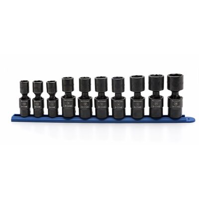 GearWrench 10 Piece 1/2 Inch Drive 6 Point Standard X-Core Pinless Universal Impact Metric Socket Set