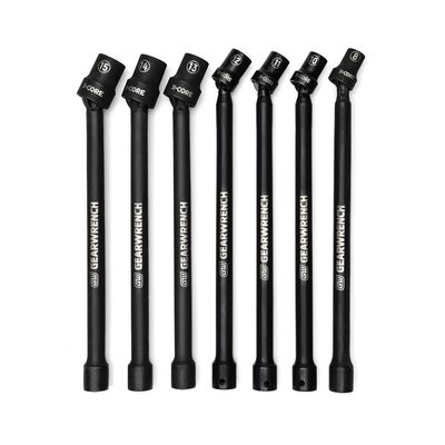 GearWrench 7 Piece 3/8 Inch Drive 6 Point X-Core Pinless Universal Impact Metric Extension Socket Set