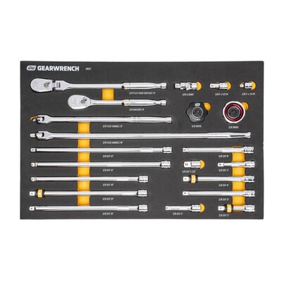 GearWrench 21 Piece 3/8" 90-Tooth Ratchet & Drive Tool Set with Foam Storage Tray
