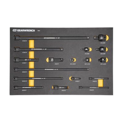 GearWrench 17 Piece 1/4", 3/8", 1/2" Impact Drive Tool Accessories Set with Foam Storage Tray