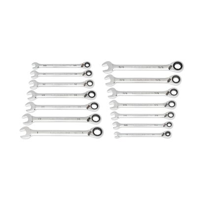 GearWrench 14 Piece 90-Tooth 12 Point SAE Reversible Ratcheting Wrench Set