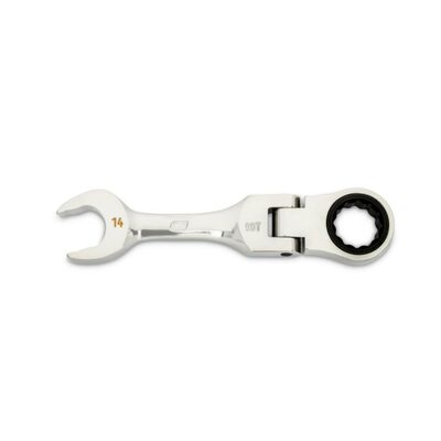 GearWrench 14mm 90-Tooth 12 Point Stubby Flex Combination Ratcheting Wrench