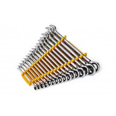 GearWrench 16 Piece 90-Tooth 12 Point Metric Combination Ratcheting Wrench Set