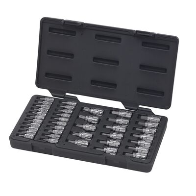 GearWrench 39 Piece 1/4 Inch & 3/8 Inch Drive Pass-Thru Standard Hex/Slotted/Phillips/Torx Bit SAE/Metric Socket Set