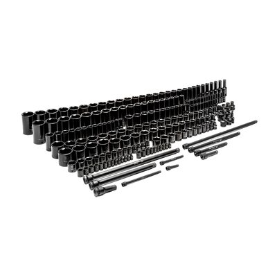 GearWrench 209 Piece 1/4 Inch, 3/8 Inch, 1/2 Inch 6 Point SAE & Metric, Standard & Deep, Impact Socket Master Set