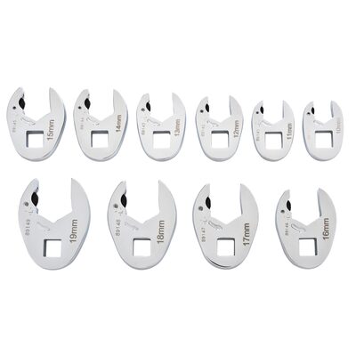 GearWrench 10 Piece 3/8 Drive Ratcheting Crowfoot Metric Wrench Set