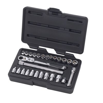 GearWrench 27 Piece 1/4 Inch Drive Pass-Thru 6 Point Standard SAE/Metric Mechanics Tool Set
