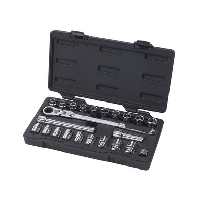 GearWrench 23 Piece 3/8 Inch Drive Pass-Thru 6 Point Standard SAE/Metric Mechanics Tool Set