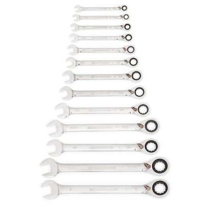 GearWrench 13 Piece 72-Tooth 12 Point Reversible Ratcheting Combination SAE Wrench Set