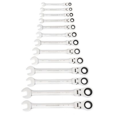 GearWrench 13 Piece 72-Tooth 12 Point Flex Head Ratcheting Combination SAE Wrench Set