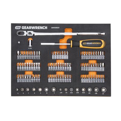 GearWrench 105 Piece 1/4" Drive Slim Head Mechanics Tool Set in Foam Storage Tray