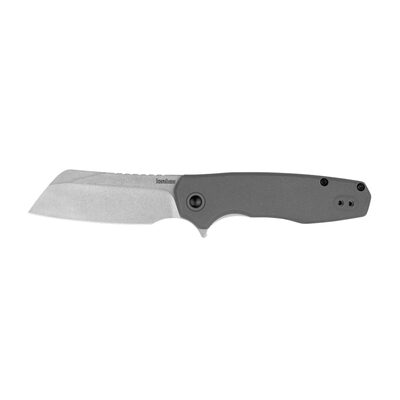 Kershaw Wharf Assisted Open Liner Lock Cleaver Blade EDC Folding Pocket Knife - Gray