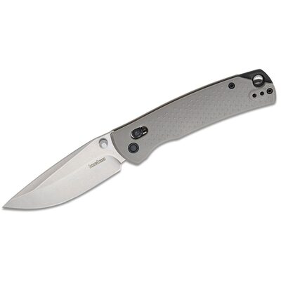 Kershaw Sequence Manual Open Liner Lock 8Cr13MoV Drop Point Blade with Stonewashed finish Folding Pocket Knife - Gray