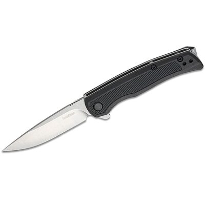 Kershaw Outfield Assisted Open Liner Lock 4Cr14 Drop Point Blade with Stonewashed finish EDC Folding Pocket Knife - Black