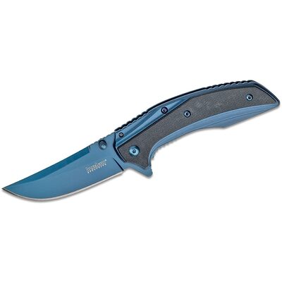 Kershaw Outright Assisted Opening Frame Lock Trailing Point Blade EDC Folding Pocket Knife - Blue