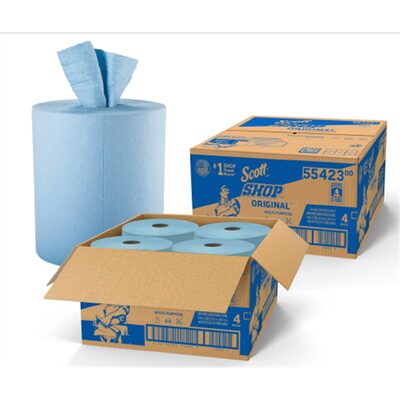 Kimberly Clark Center Pull Towels, Blue, 4 Rolls/Case, 200 Towels/Roll, 800 Towels/Case