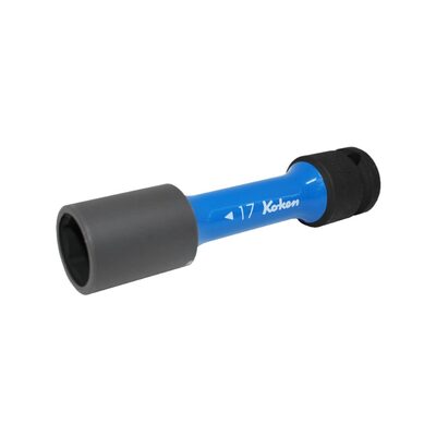 Ko-ken USA 1/2 Sq. Dr. Wheel Nut Socket  17mm Extra Thin walled Length 110mm Color coded Protector