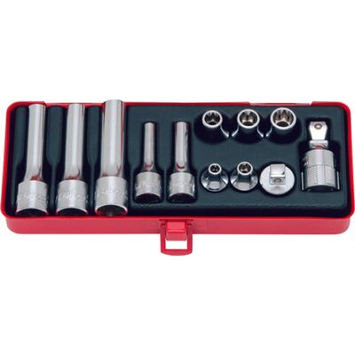 Ko-ken USA 4254 3/8, 1/2 Sq. Dr. 12 Piece TORX&Acirc;&reg; Short/Deep Socket set E6-E14