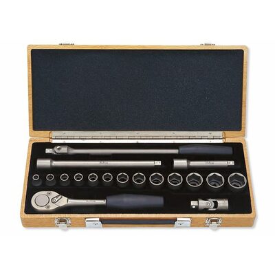 Ko-ken USA TI4261M Titanium Penta-Drive 18 Piece 6-Point Metric Socket set  8-27mm