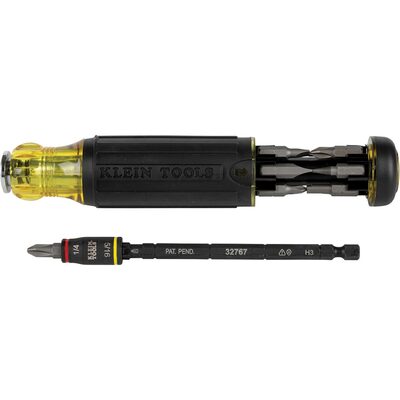 Klein Tools 14-in-1 HVAC Adjustable-Length Impact Screwdriver with Flip Socket