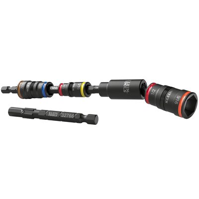Klein Tools Impact Flip Socket Set With Swivel Adapter, 6 Piece