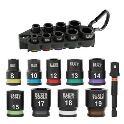 Klein Tools Grab-And-Go Impact Socket Set, Metric, 10-Piece