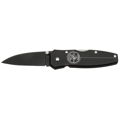 Klein Tools Lightweight Lockback Knife, 2-1/2-Inch Drop Point Blade, Black Handle
