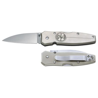 Klein Tools Lightweight Lockback Knife, 2-3/8-Inch Drop Point Blade, Black Handle