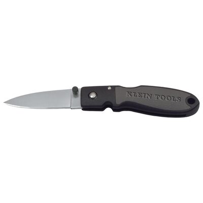 Klein Tools Lightweight Lockback Knife 2-1/2-Inch Sheepfoot Blade, Black Handle